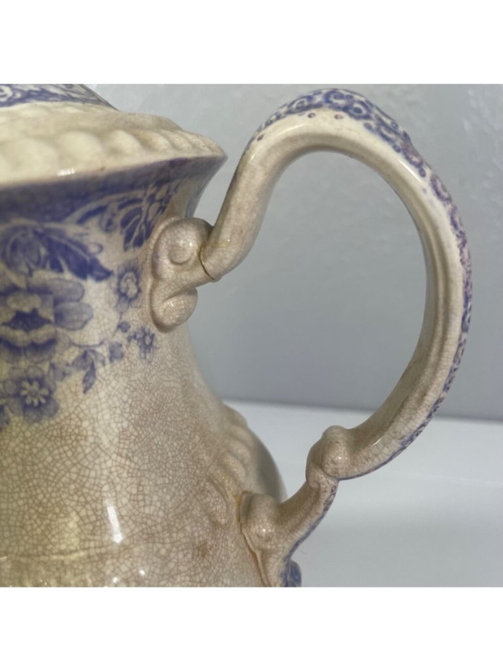 VTG Copeland SPODE Mayflower Coffee or Tea Pot Lavender British Flowers Damaged - Picture 6 of 10